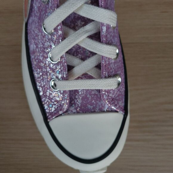 ✨Converse Run Star Hike Platform Hi 6 Men Shoes Sneakers Glitter Purple A10096C - Picture 10 of 10
